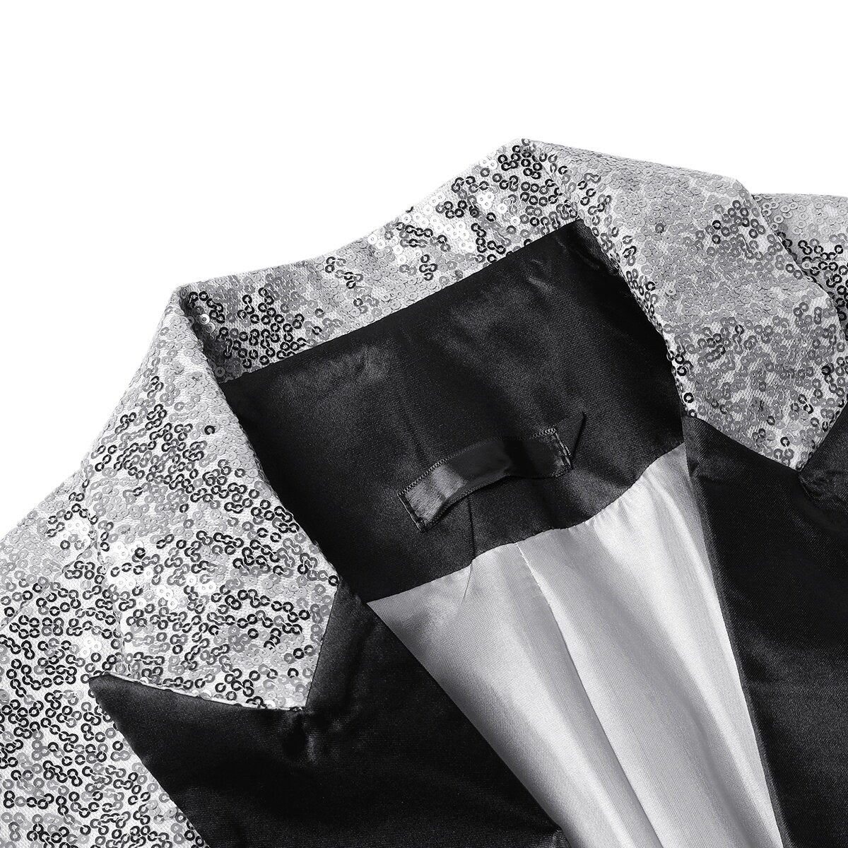 Sparkly Silver Sequin Tuxedo Blazer for Women - Elegant Party Jacket for Prom, Wedding & Evening Events