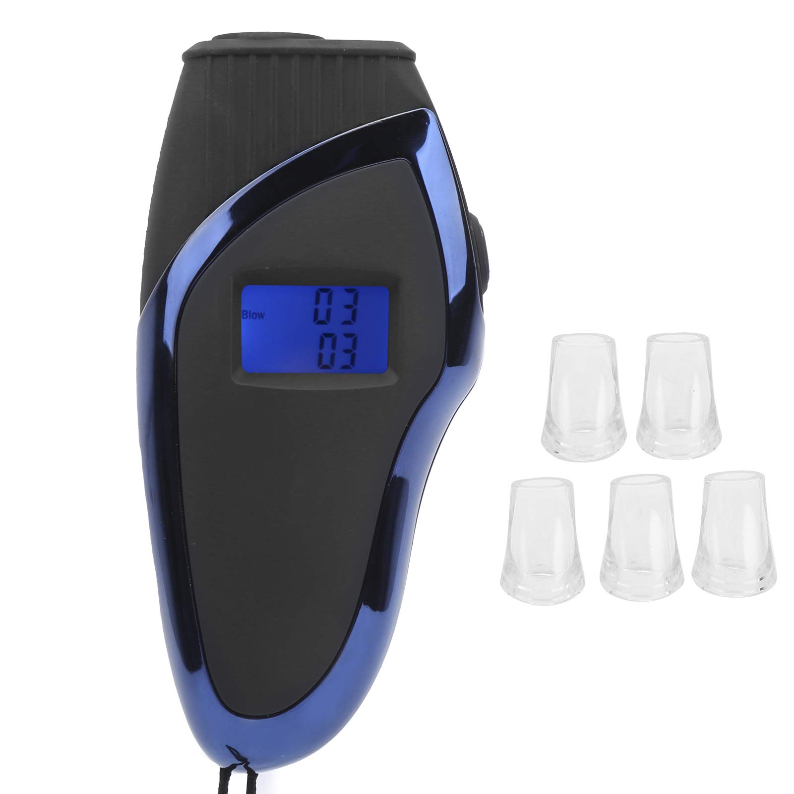 Portable Digital LCD Breathalyzer with Semiconductor Alcohol Sensor - Accurate BAC Tester with Auto Power Off (Black & Blue) | Perfect for Personal Safety, Party Drinking Monitoring, and Workplace Sobriety Checks