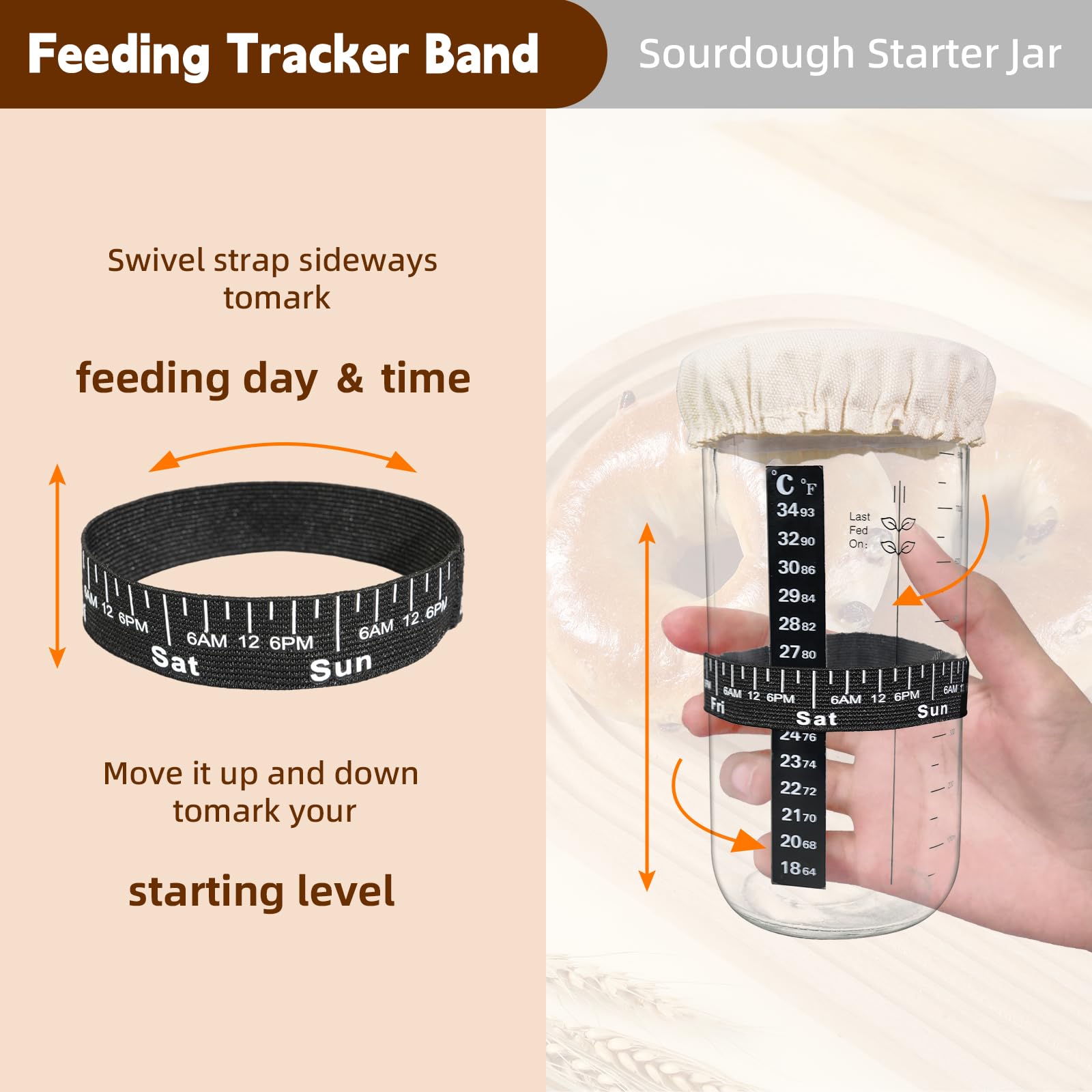 Ultimate Sourdough Bread Making Kit - 7-Piece Set with Starter Jar, Proofing Baskets, Silicone Dough Scraper, Bread Lame & Whisk - Perfect for Artisan Bread Baking at Home | Gift for Bakers & Bread Lovers
