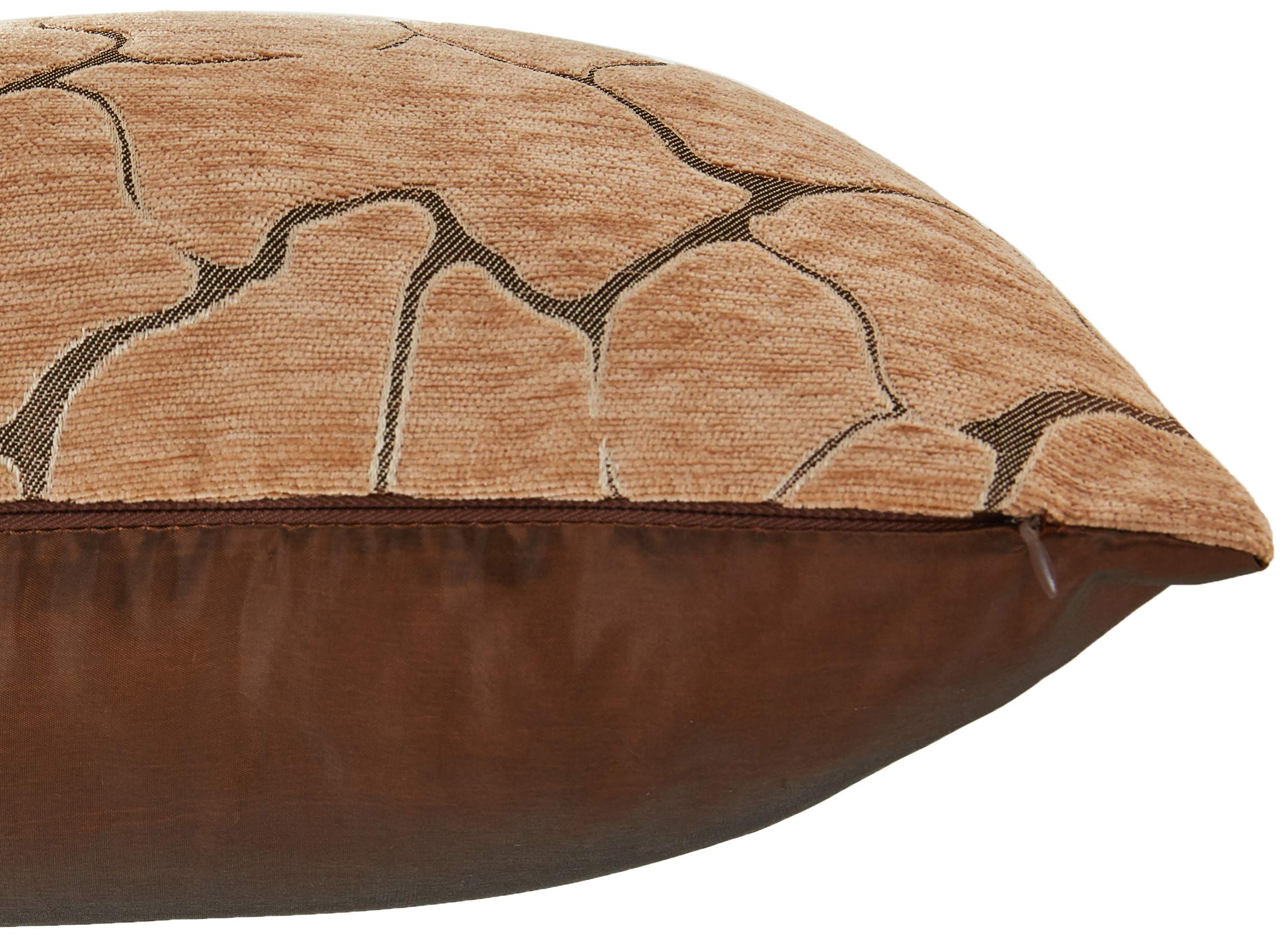 Violet Linen Milano Artistic Decorative Throw Pillows 18x18 Inches - Brown Bohemian Style Cushion Covers for Sofa, Bed, Living Room & Home Decor