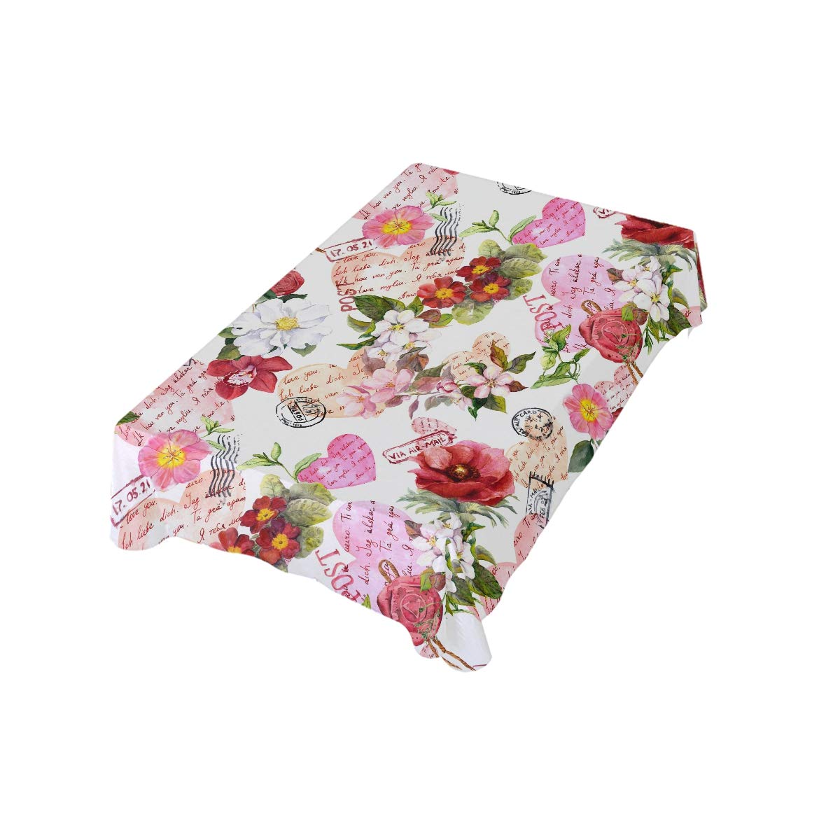 DOMIKING 60x108 Inch Floral Stamp Tablecloth - Rectangle Holiday Table Cover for Kitchen, Dinner Parties, Festivals & Home Decor - Perfect for Christmas, Thanksgiving & Special Occasions