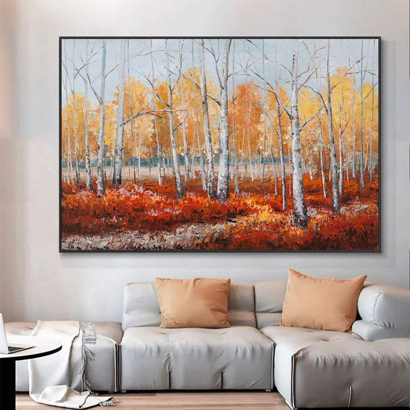 Autumn Forest Wall Art - Stunning Fall Landscape Canvas Print for Home & Office Decor - Perfect for Living Room, Bedroom, or Office Wall Decoration