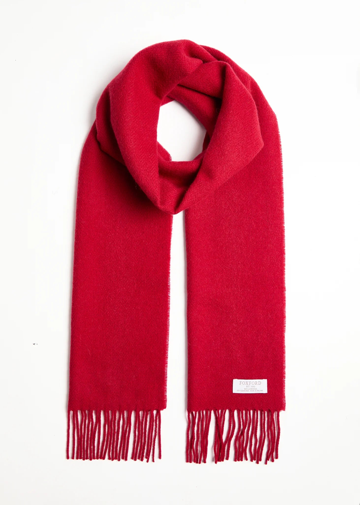 Foxford Lambswool Scarf for Women & Men - Soft Winter Scarf in Classic Red - Perfect for Cold Weather, Outdoor Activities & Fashion Accessories