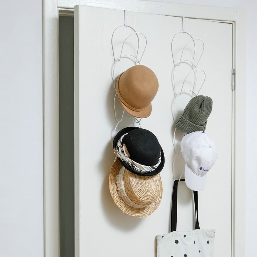 Detachable Baseball Cap Rack & Hat Display Holder - Door Closet Organizer for Clothes, Scarves, Towels - Round Storage Shelf for Home & Office (White) - Perfect for Bedroom, Closet & Entryway Organization