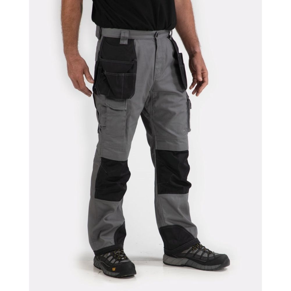 CAT Men's Trademark Work Pants - Durable Dark Grey C172 for Construction, Landscaping & Outdoor Work | Heavy Duty Workwear for Professionals