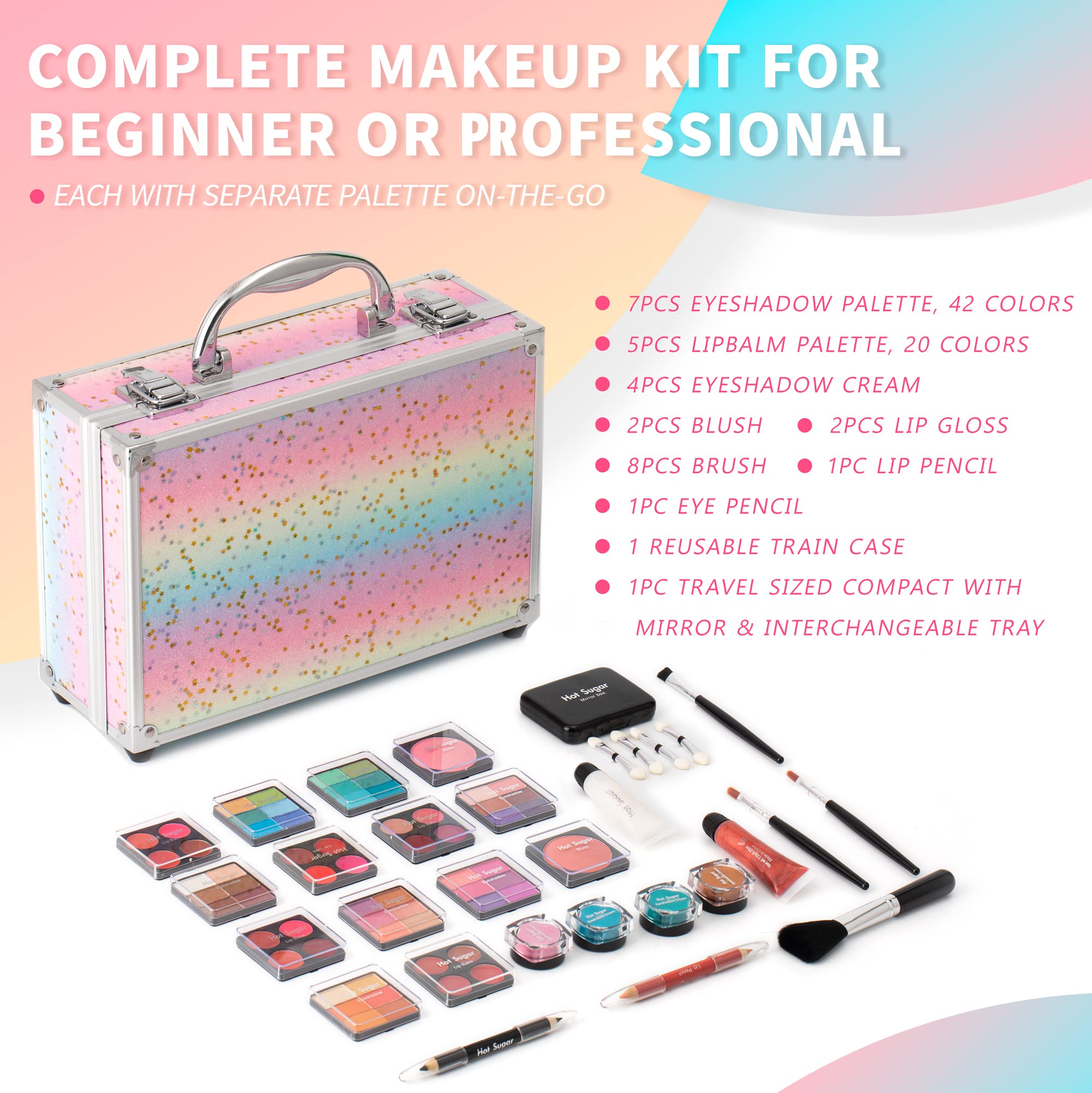 Teen Girls Makeup Kit - Eyeshadow, Lip Gloss & Blush Set for Beginners | Party & School Looks
