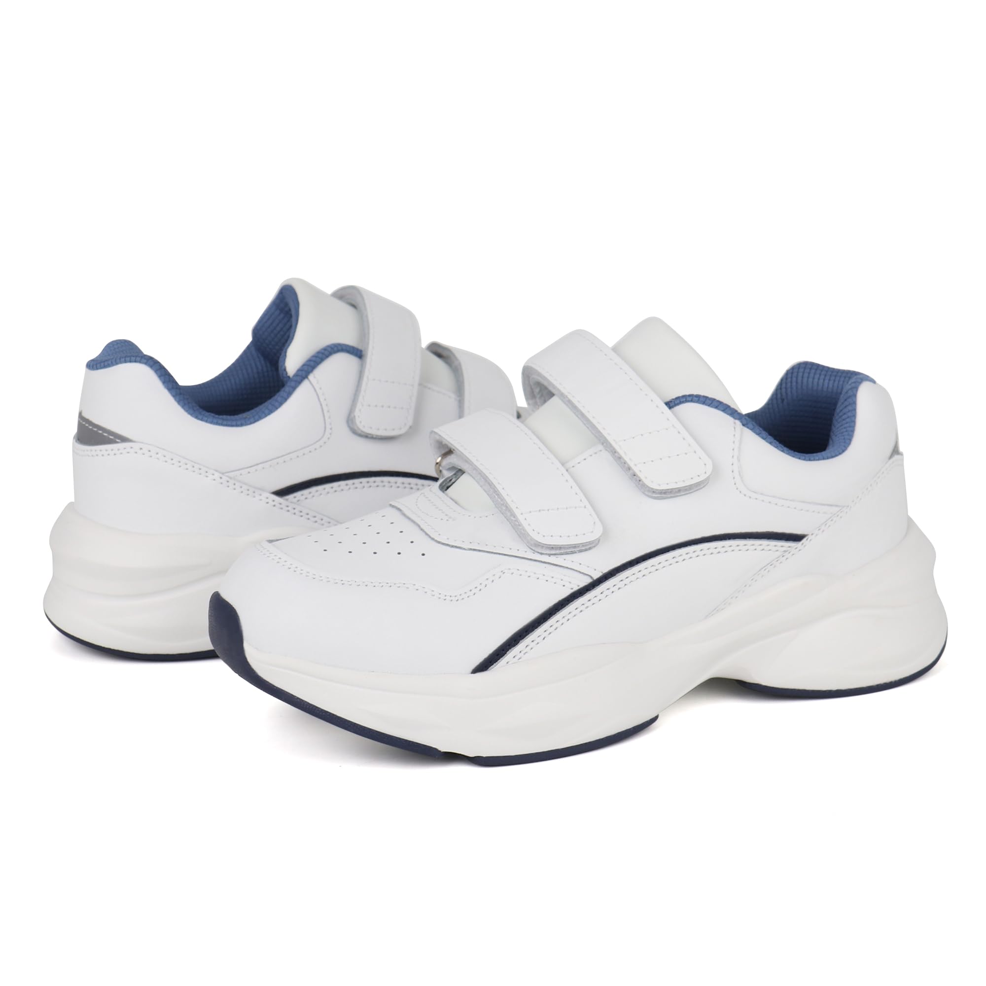 **Diabetic Walking Shoes for Women - Orthopedic Leather Shoes with Wide Toe Box - Comfortable for Daily Walking & Diabetic Foot Care**