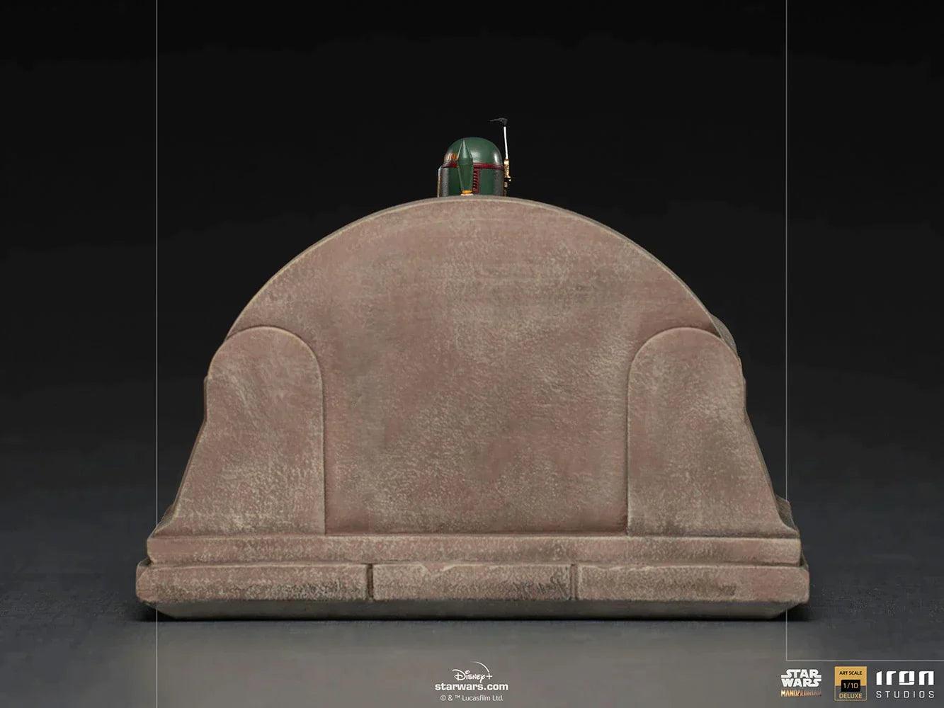 Iron Studios The Mandalorian Boba Fett on Throne Deluxe Art Scale 1/10 Statue - Premium Collectible for Star Wars Fans, Home Decor & Display