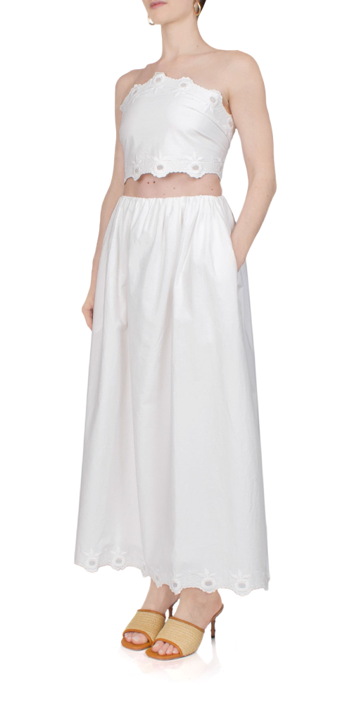 Antoinette Vintage White Skirt - Elegant Retro A-Line Midi Skirt for Women | Perfect for Casual Outings, Office Wear & Special Occasions