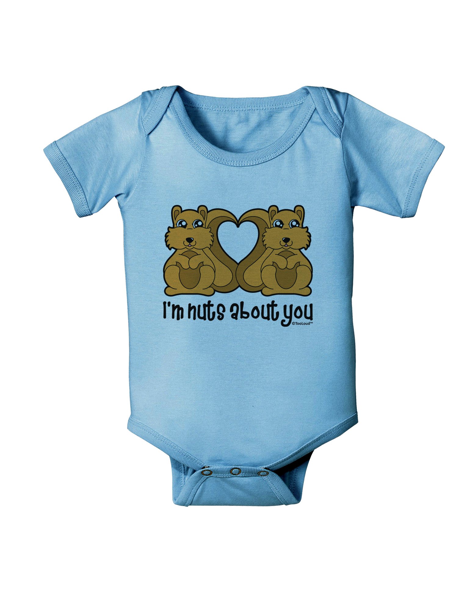Cute Squirrel Print 'I'm Nuts About You' Baby Romper Bodysuit - Soft Cotton Onesie for Newborns & Infants - Perfect for Family Photos, Baby Showers & Playdates