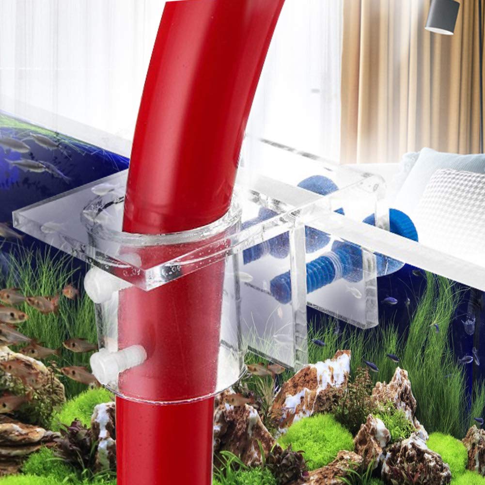 Acrylic Aquarium Pipe Clip - Transparent Tube Holder for Fish Tank Water Flow - Home & Office Use