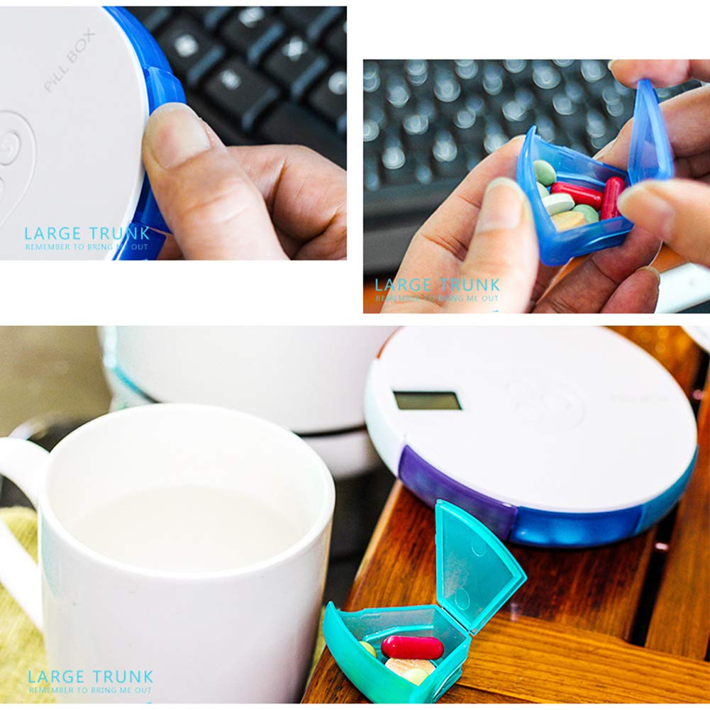 Dr. Lefran 7-Day Rainbow Pill Organizer with Intelligent Timer - Portable Travel Pill Box for Vitamins, Supplements & Medication - Perfect for Daily Use, Travel & Elderly Care
