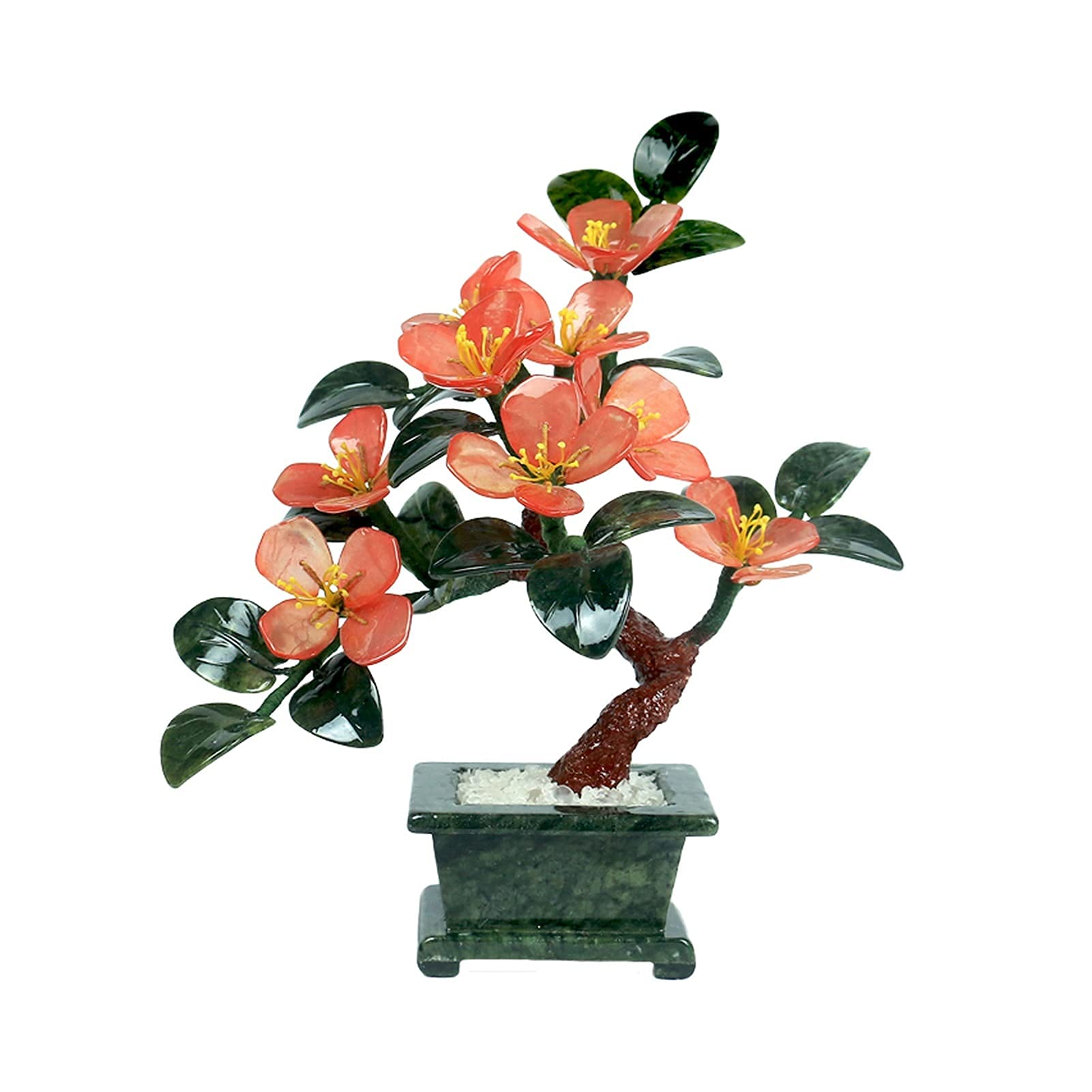 Artificial Bonsai Tree - Chinese Style Jade Bonsai Faux Plant for Desk Decor, Home Office Display & Antique Interior Design | Perfect for Zen Decor, Feng Shui & Asian-Themed Spaces