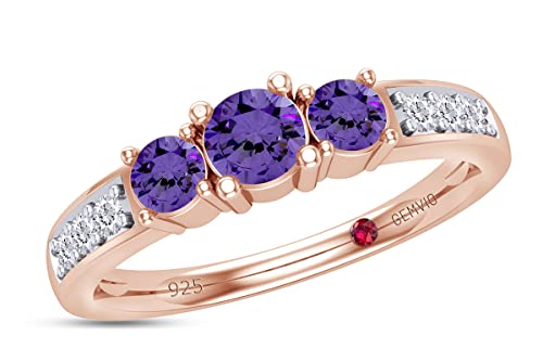Natural Amethyst Rose Gold Over Silver