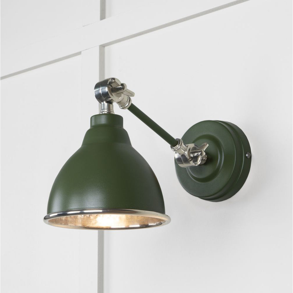 Hammered Nickel Brindley Wall Light - Vintage Industrial Sconce in Multiple Finishes - Perfect for Bedroom, Living Room & Hallway Lighting