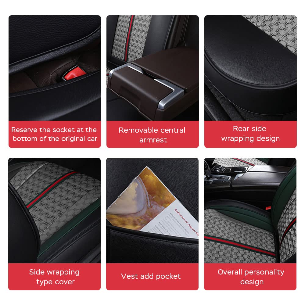 Luxury Universal 5-Seat Car Seat Covers Full Set - All Weather Protection Cushion with Pillow for 97% Vehicle Models (Grey) | Perfect for Daily Commute, Road Trips & Family Travel