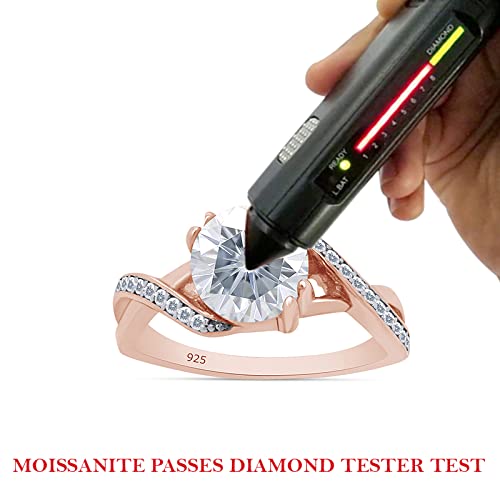 1.2ct Round Cut Lab Created Moissanite Solitaire Infinity Engagement Ring in 14k Gold Over Sterling Silver - Women's Wedding Jewelry & Anniversary Gift for Her - Perfect for Proposals, Valentine's Day & Special Occasions
