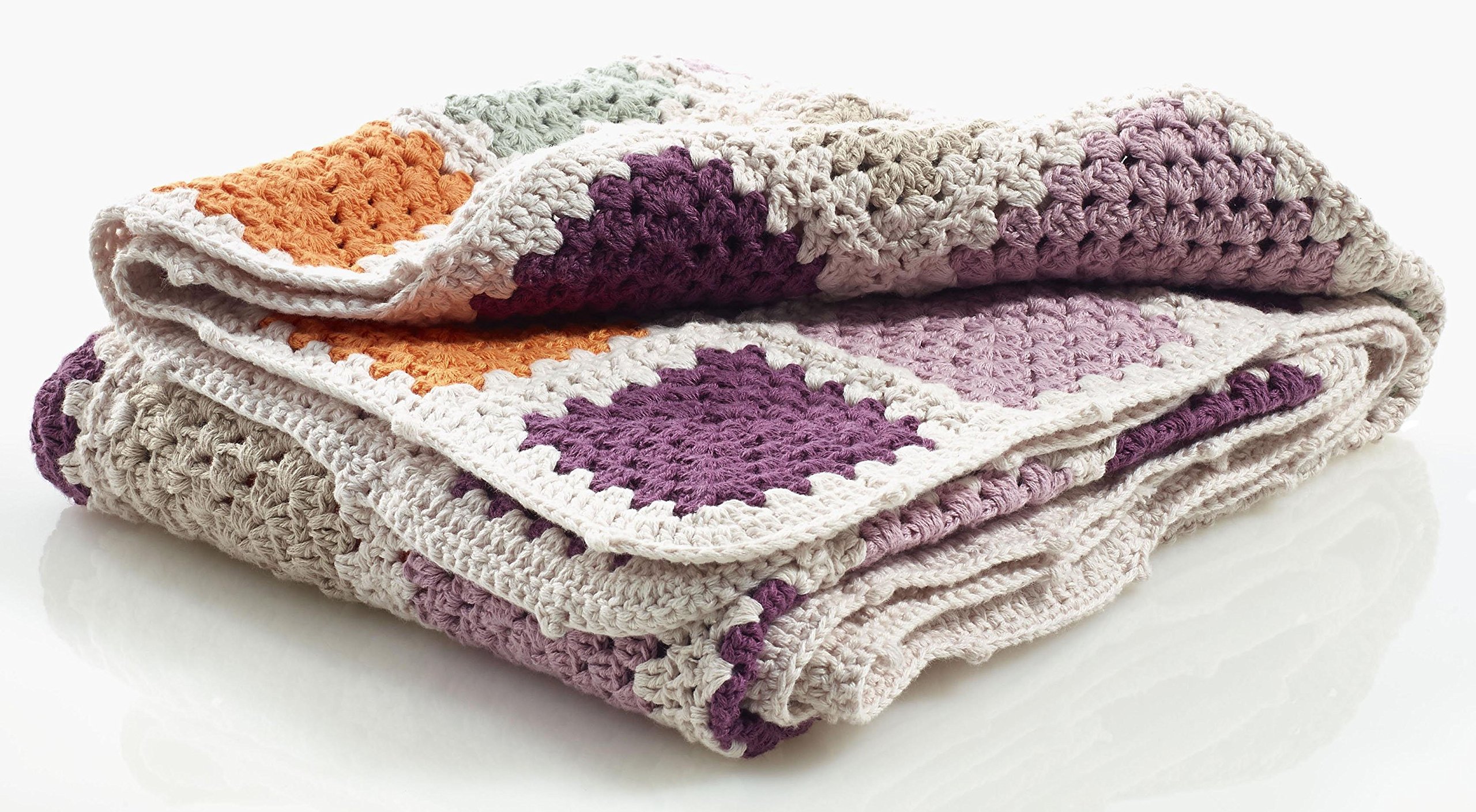Handmade Pebble Crochet Baby Blanket - Soft Purple Granny Square Afghan for Newborns, Infants & Toddlers - Perfect for Nursery, Stroller & Gift Giving