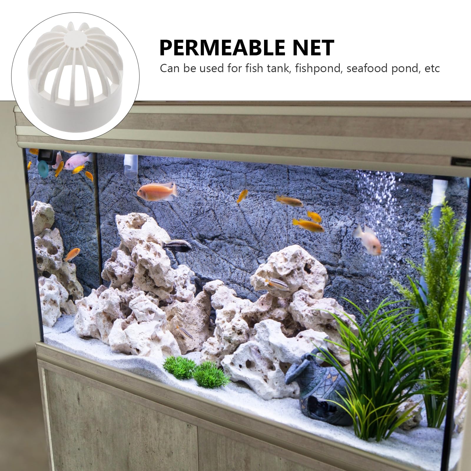 Balacoo 2 Pack Aquarium Fish Tank Guard - 1.8 Inch PVC Breathable Cap & Intake Cover with Permeable Net Strainer for Overflow Protection | Perfect for Freshwater & Saltwater Tanks, Shrimp Breeding, and Planted Aquariums