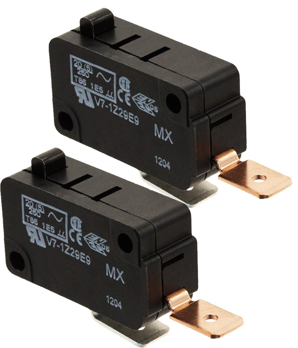 Honeywell V7-1Z29E9 Premium Micro Switch 25A 250VAC Snap Action Switch - 4 Pack (8 Switches Total) for Industrial Equipment, Appliances & DIY Electronics Projects