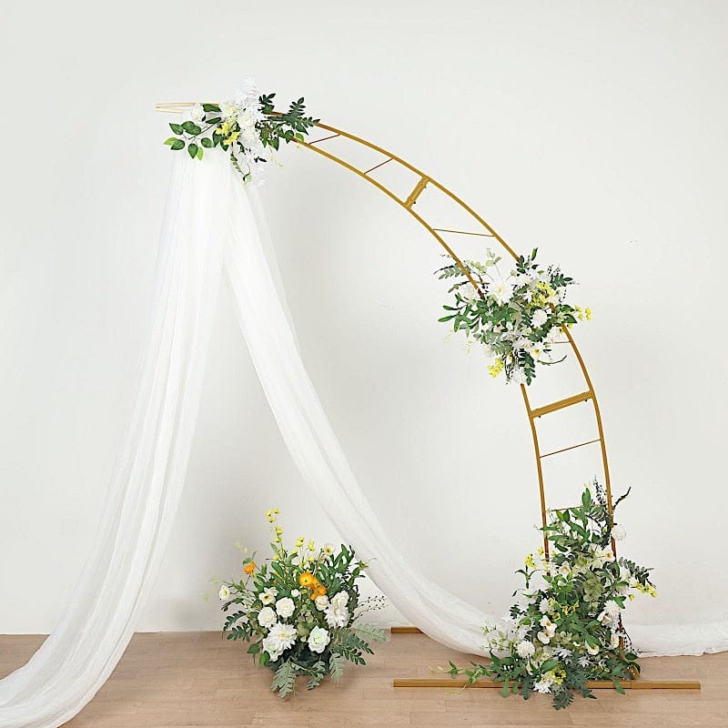 Half Crescent Moon Metal Floral Display Frame - Gold Wedding Arch Backdrop Stand for Outdoor Ceremonies & Photo Shoots