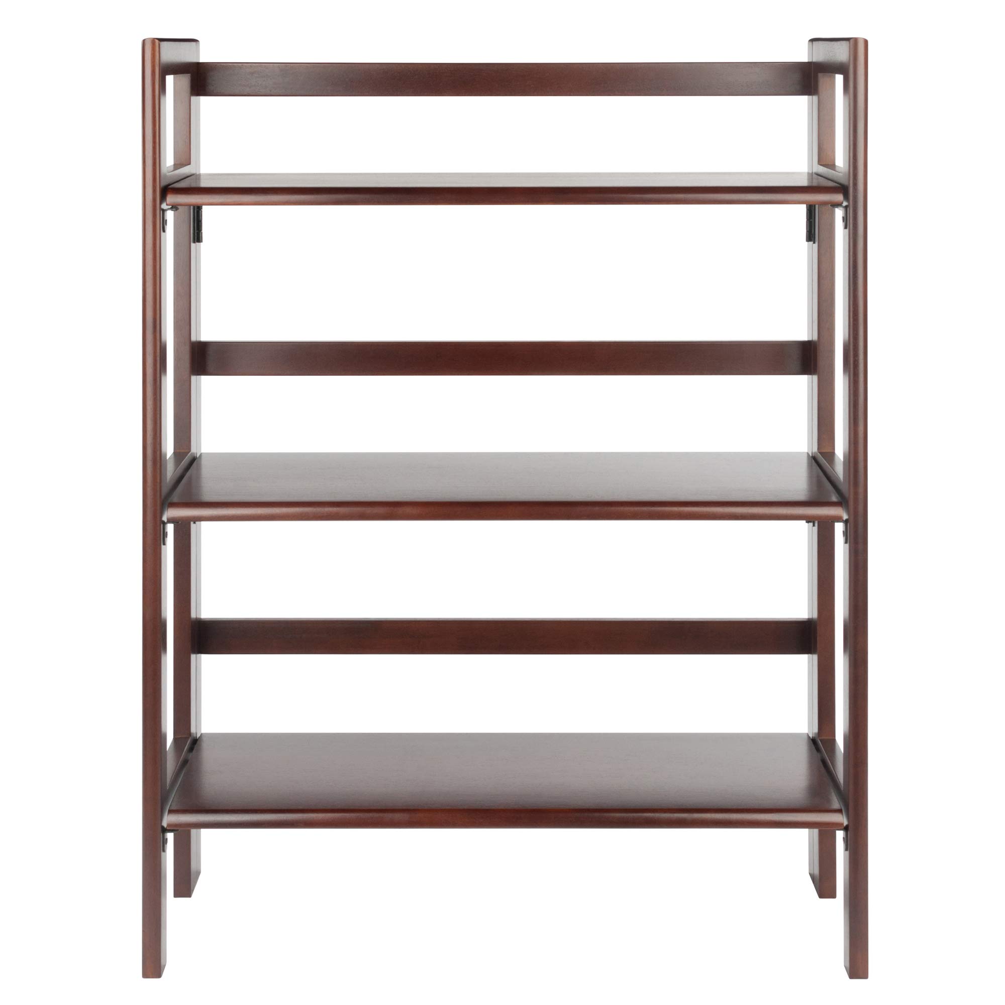 Winsome Wood Terry 3-Tier Walnut Shelving Unit - Stylish Storage for Living Room, Bedroom, or Office Organization