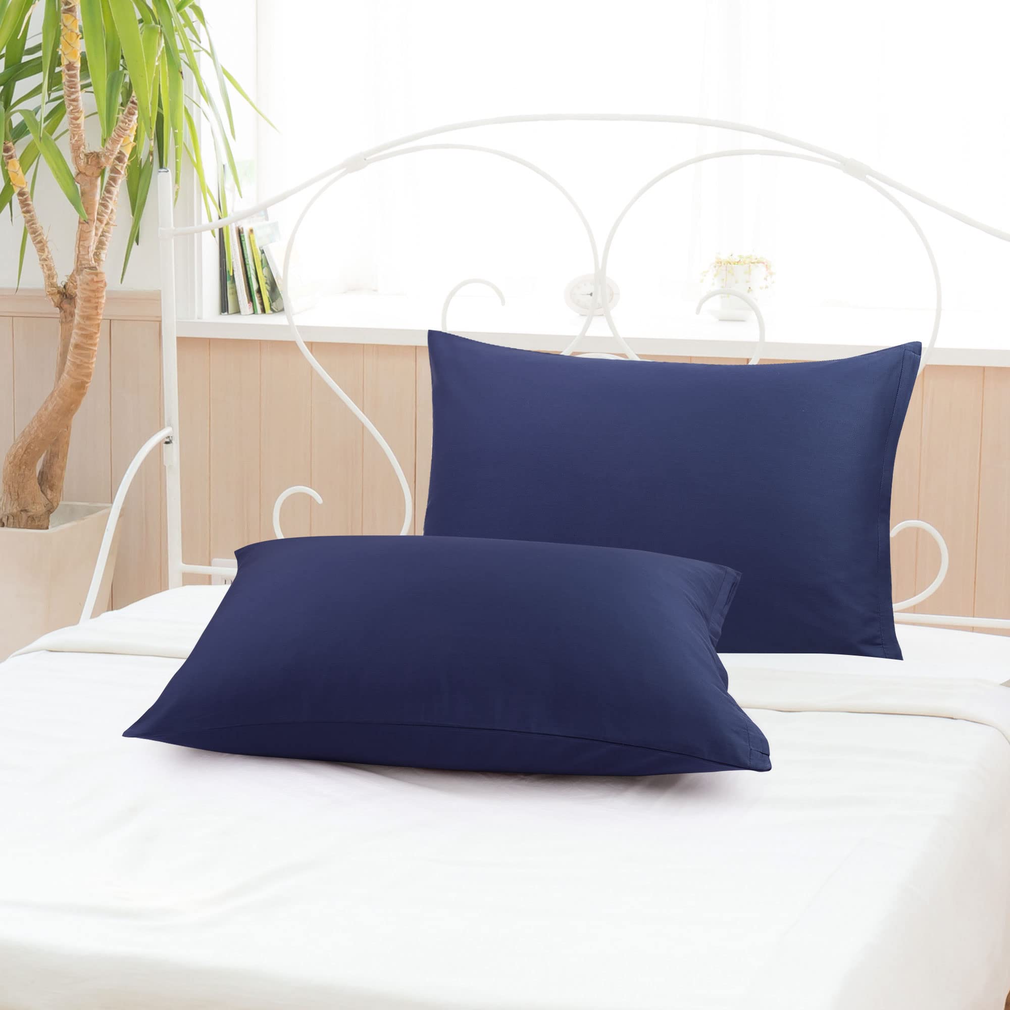 Premium Soft Cotton Pillowcases Set of 2 - Breathable & Hypoallergenic Bedding for Side Sleepers & Hot Sleepers - Perfect for Home, Hotel, or Travel Use