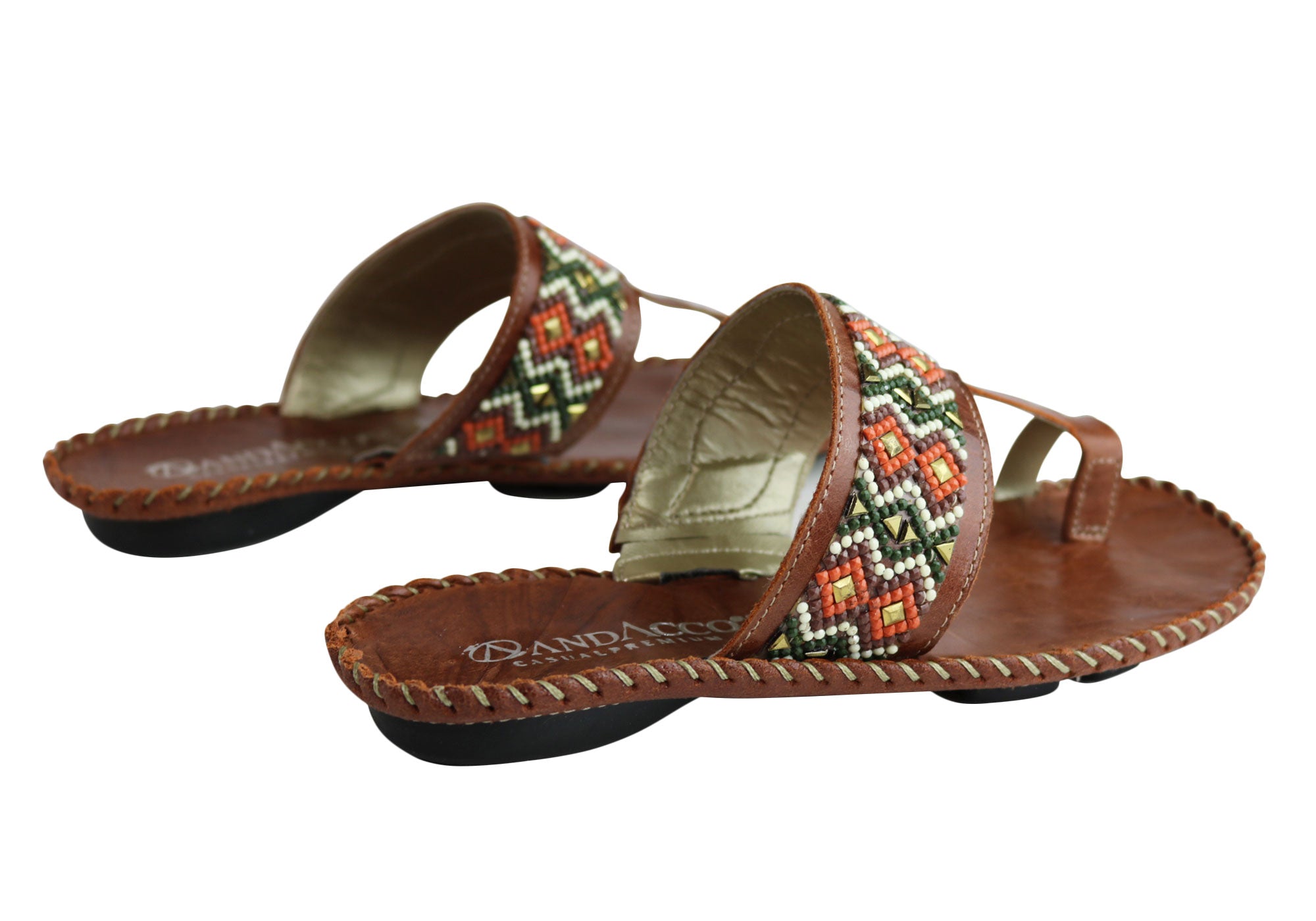 Andacco Zenia Women's Comfortable Leather Sandals - Brazilian Made Flip Flops for Beach, Travel & Summer Outfits