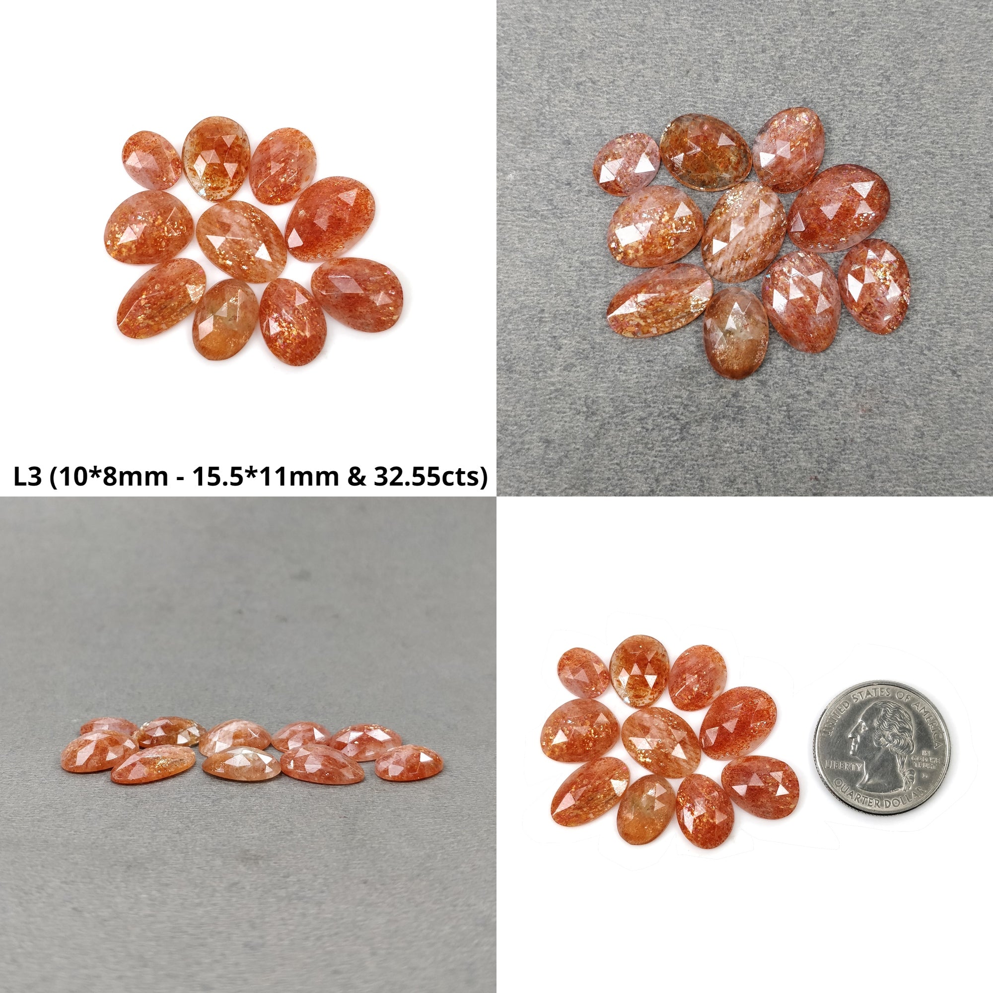 Natural Untreated Chatoyant Orange Sunstone Gemstone - Rose Cut, Unique Uneven Shape for Jewelry Making & Healing Crystals | Perfect for Necklaces, Rings & Spiritual Energy Work