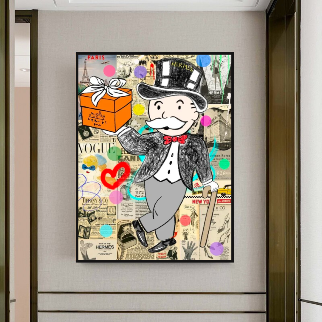Alec Monopoly Money Gift Prints - Unique Canvas Wall Art for Home & Office Decor | Perfect for Gifts, Living Room, Bedroom & Office Spaces