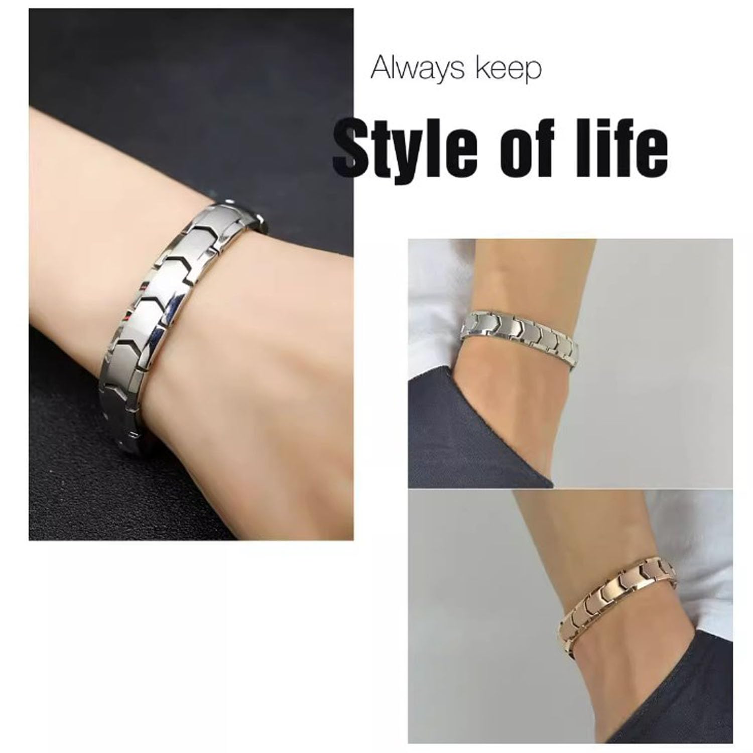 MYNOCK Prostapower Magnetic Copper Band - Adjustable Quantum Magnetic Bracelet for Men & Women - Pain Relief & Improved Circulation - Rose Gold Fashion Jewelry for Daily Wear & Sports Activities