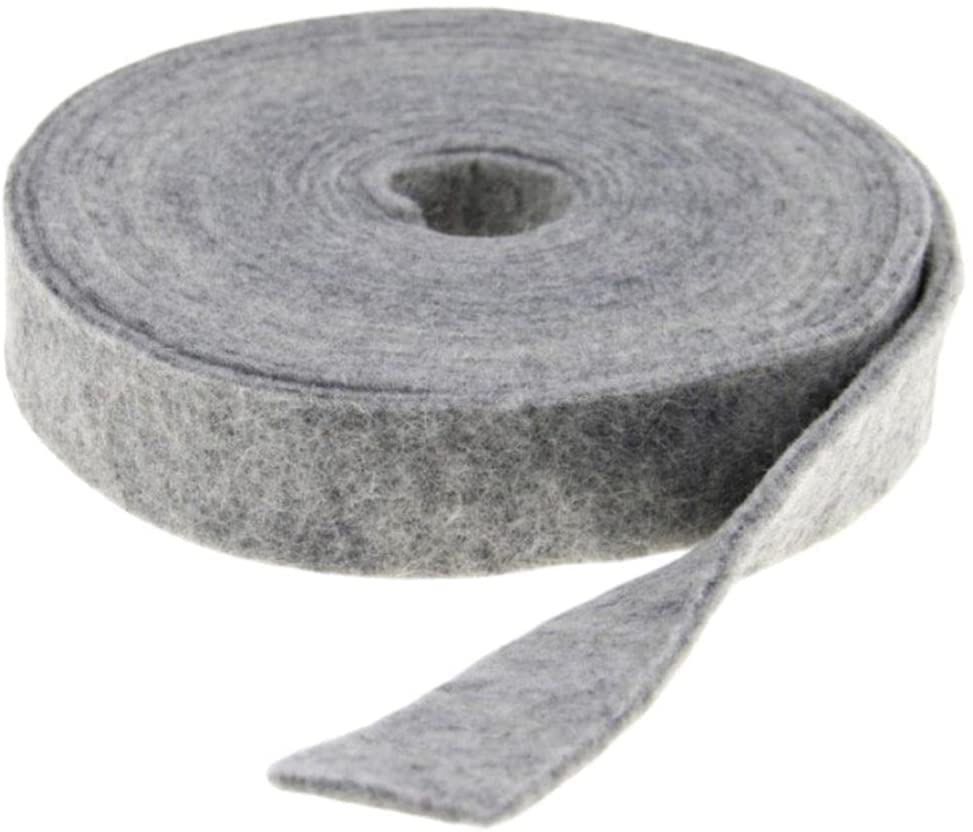 1 Roll Wool Felt Ribbon Belt - DIY Craft Felt Tape for Christmas Decorations, Wedding Bands, Home Sewing Projects & Patchwork - Gray Felt Strips for Costume Making, Gift Wrapping & Scrapbooking