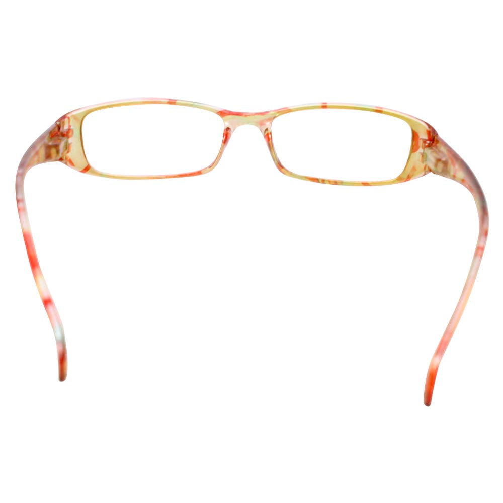 Calabria 733 Rectangular Reading Glasses for Women - Retro Geometric Circle Pattern Designer Fashion Readers with Soft Case - Perfect for Reading, Office Work, and Stylish Everyday Wear