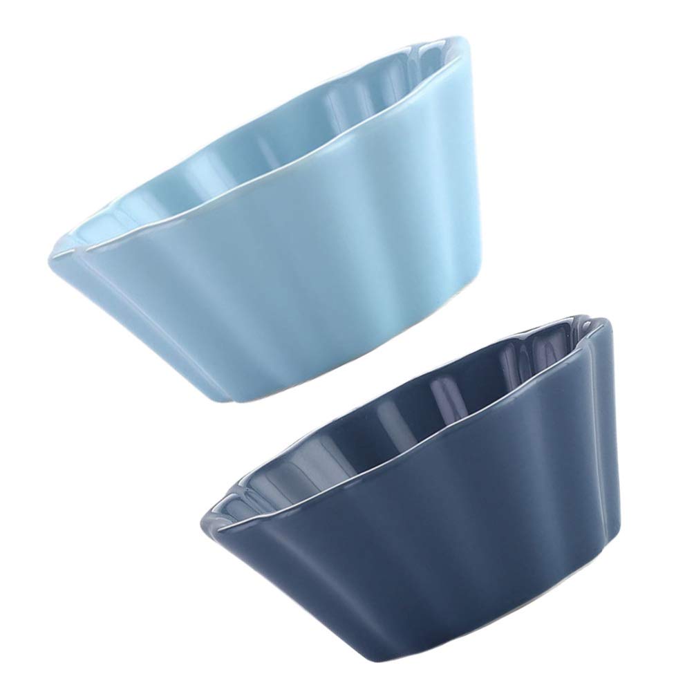DOITOOL 2-Pack Ceramic Ramekins - Oven Safe Soup Bowls, Dessert Cups, Baking Dishes for Creme Brulee, Pudding, Sauces (Assorted Colors) - Perfect for Kitchen, Restaurant & Party Serving