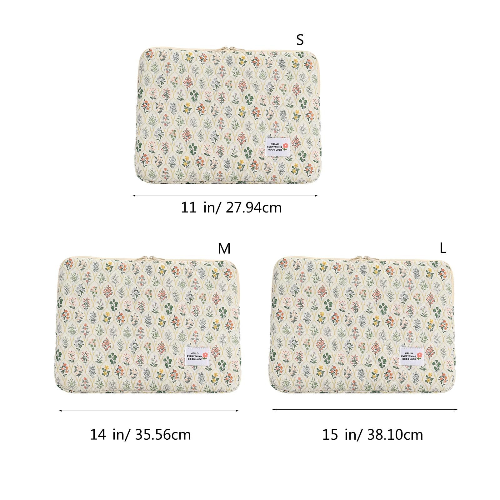 Floral Laptop Sleeve Bag for 13-15 Inch Notebooks - Cute Flower Print Protective Case for MacBook, Dell, HP - Perfect for Work, School & Travel Accessories