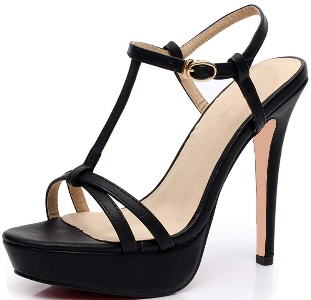 YooPrettyz Women's Strappy High Heel Ankle Strap Evening Sandals - Sexy Platform Dress Shoes for Prom, Wedding & Night Out Parties