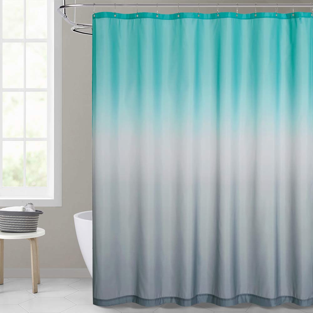 KGORGE Ombre Gradient Color Shower Curtain Set with Non-Slip Bath Mat - Waterproof Polyester Fabric for Modern Bathroom Decor (72x72 inches) - Perfect for Spa, Hotel, and Home Bathroom Renovation