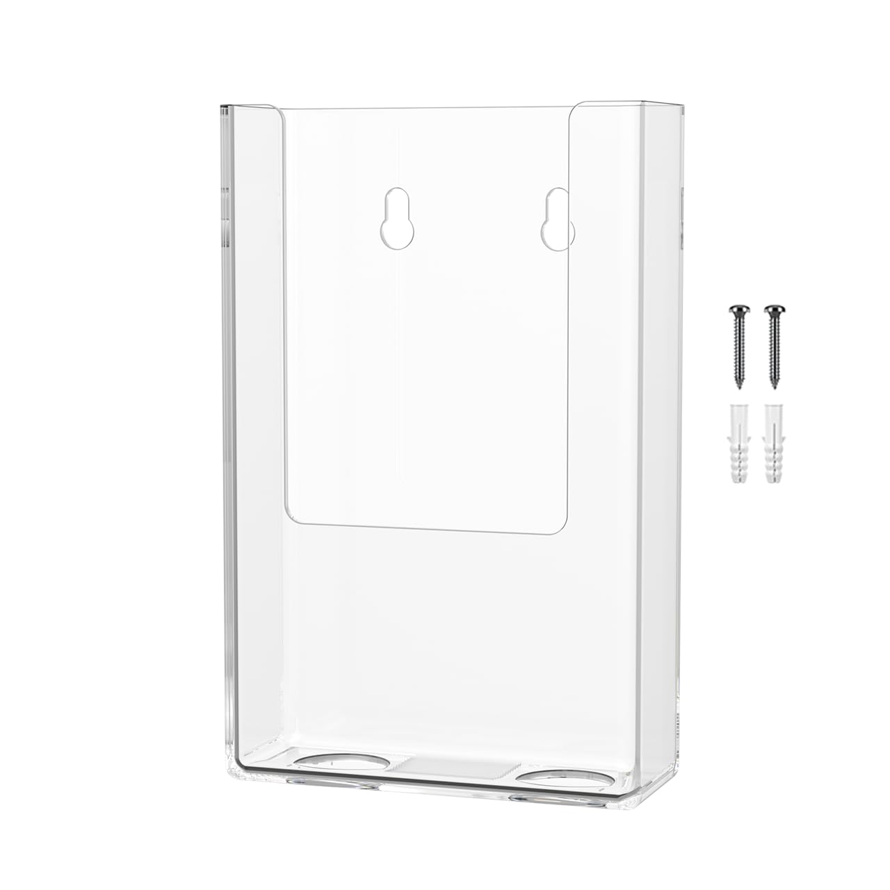 100 Pack Clear Plastic Brochure Holders with Hardware - 4 Inch Wide for Pamphlets, Menus, Maps & Rack Cards - Perfect for Restaurants, Nature Preserves, Theme Parks & Office Use