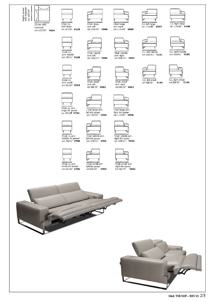 INCANTO I768 Power Reclining Sofa with 2 Recliners - Comfortable Living Room Furniture for Relaxing & Movie Nights