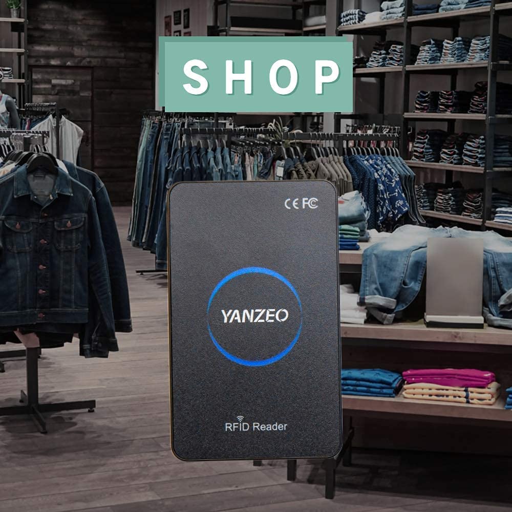 YANZEO SR360 UHF RFID Reader Writer 865MHz-915MHz Desktop Access Control System with Keyboard Emulation for POS, Warehousing & Inventory Management - Ideal for Retail Stores, Warehouse Tracking and Security Systems