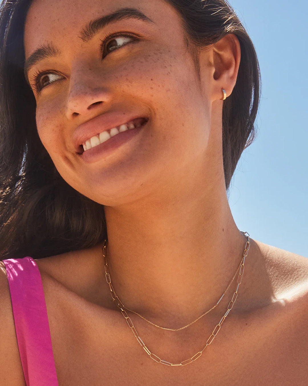 14K Gold Rose Bar Necklace for Women - Dainty Minimalist Layering Jewelry Gift for Her - Perfect for Valentine's Day, Anniversary & Everyday Wear