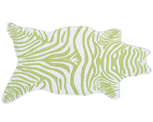 Handmade Light Green Mini Zebra Rug - Soft & Durable Area Rug for Living Room, Bedroom, Nursery Decor | The Rug Market