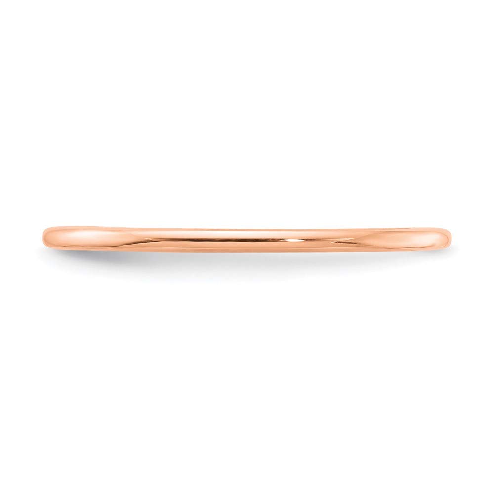 The Black Bow 1.2mm 14k Rose Gold Polished Half Round Stackable Band - Perfect for Everyday Wear, Gift Giving, and Layering Jewelry