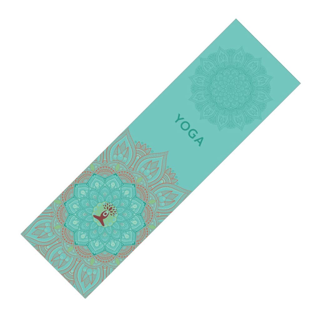 WDBBY Double Layer Printed Yoga Towel - Quick Dry, Non-Slip, Foldable Yoga Mat & Travel Blanket - 100x30cm (Blue) - Perfect for Hot Yoga, Gym, Pilates & Outdoor Workouts