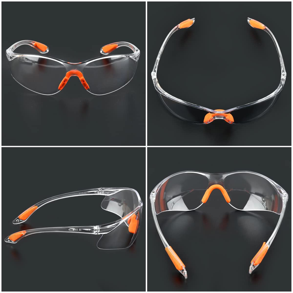 FOCCTS 12-Pack Clear Safety Glasses - Anti-Fog Protective Eyewear for Work & Construction