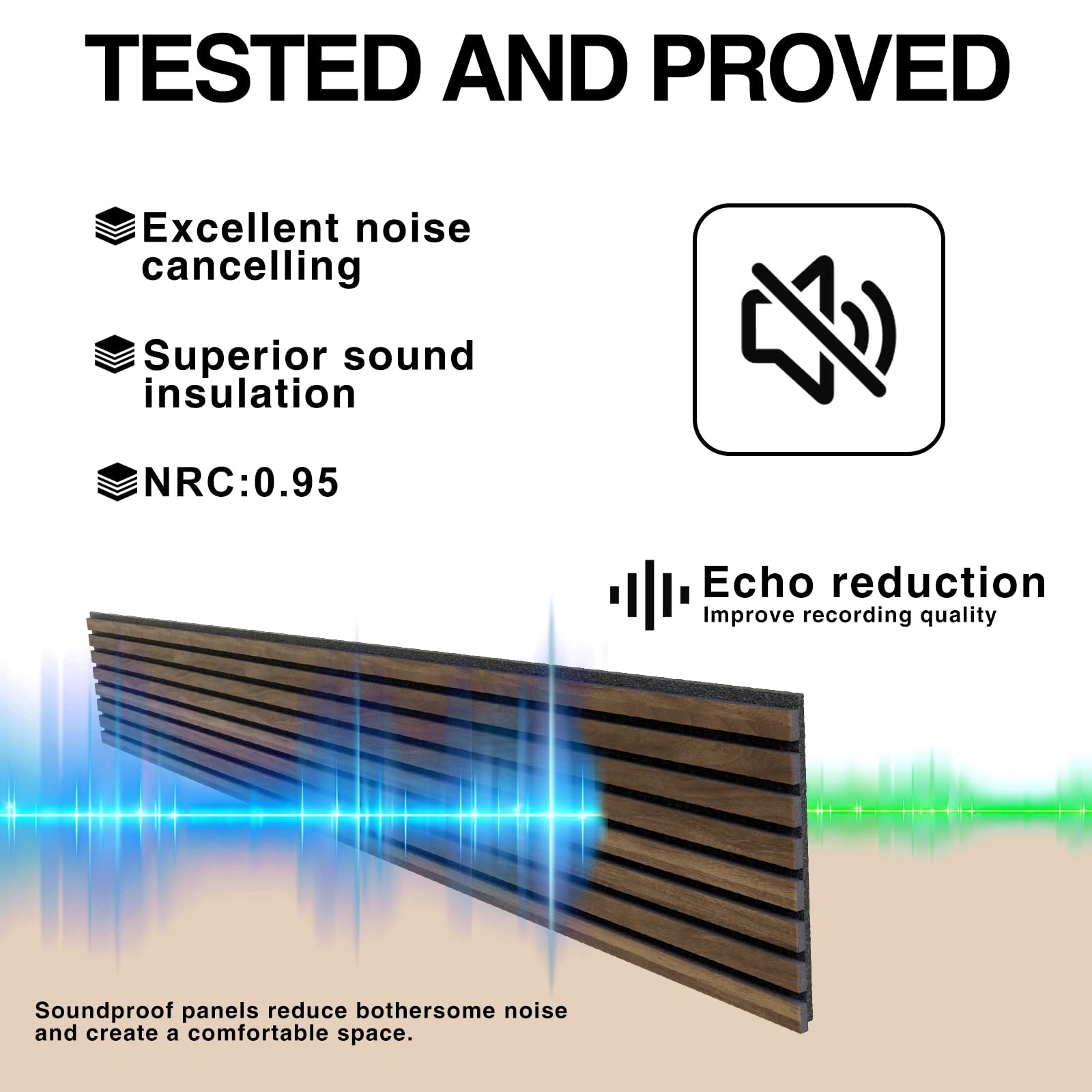 Premium Acoustic Wood Wall Panels - 2-Pack 94.5