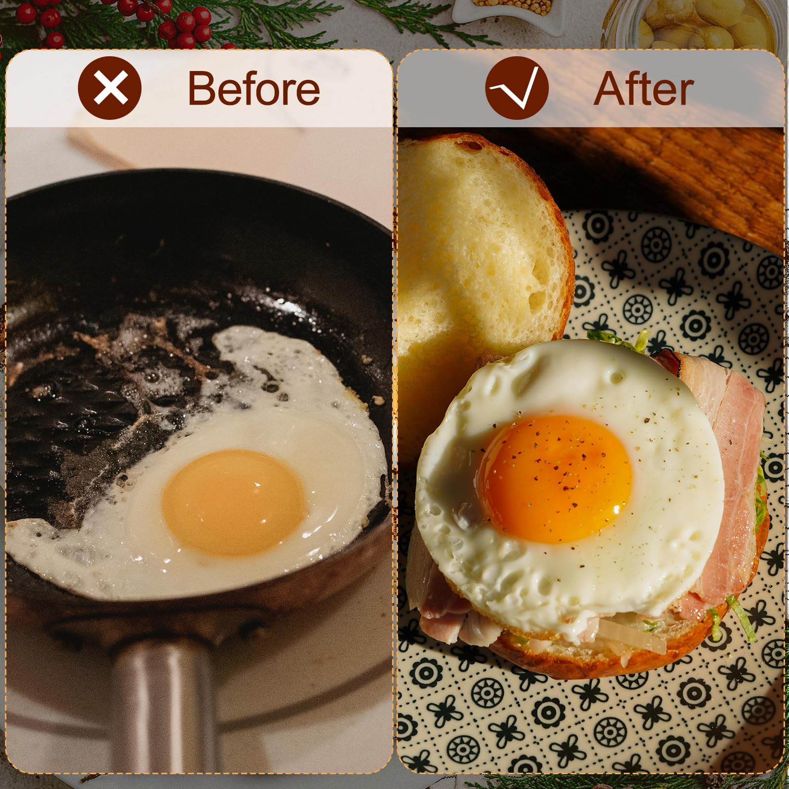 Stainless Steel Egg Rings with Silicone Handle - Nonstick Round Pancake & Omelet Cooking Molds (2Pcs, 3.5 Inch) - Perfect for Breakfast, Brunch, and Camping Cooking
