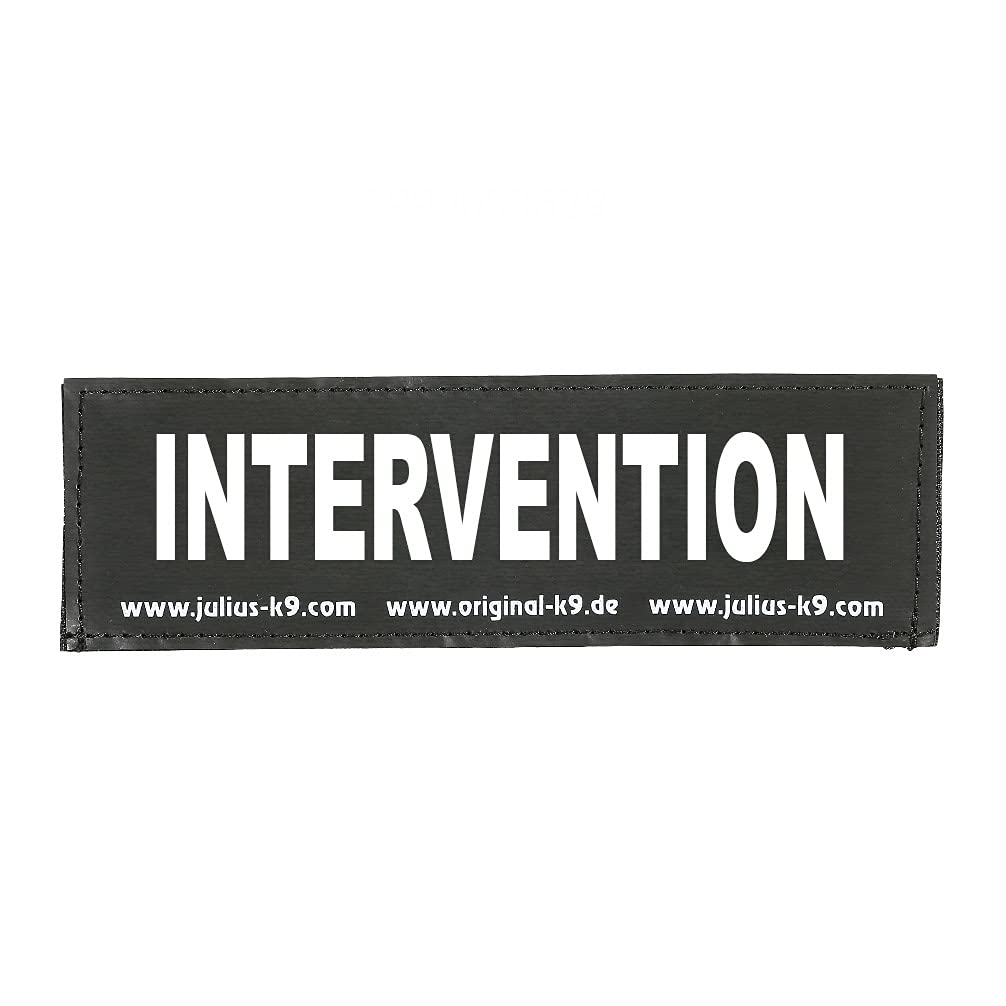 Julius-K9 Interchangeable Patches for Dog Harness - 1 Pair, Large Size, Black Color - Perfect for Police K9, Service Dogs & Training Scenarios