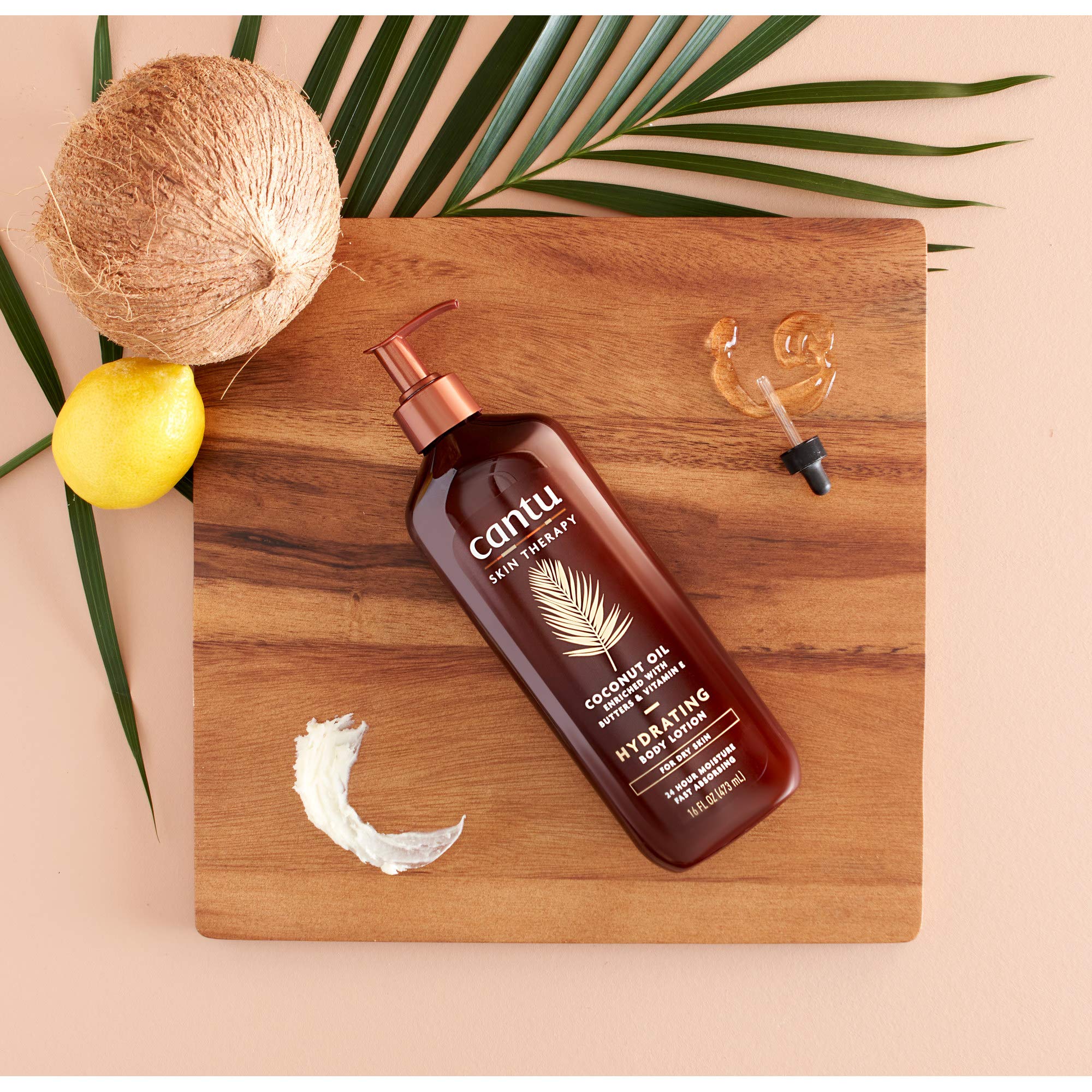 Cantu Coconut Oil Body Lotion for Dry Skin - 16 Fl Oz Hydrating Moisturizer with Natural Ingredients | Perfect for Daily Use, After Shower & Winter Care