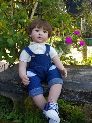 Anano 24 Inch Realistic Reborn Baby Boy Doll - Weighted Silicone Toddler Doll with Lifelike Features | Handmade Collectible Toy for Kids, Gift Giving & Nursery Decor